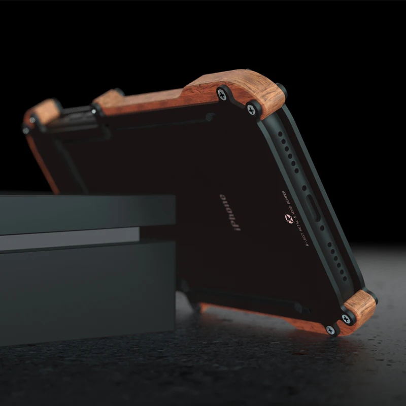 Роскошный Деревянный+ металлический чехол-бампер для iPhone Xs Max XR X 8 7 6S 6 Plus 5 5S SE жесткий защитный противоударный чехол для iPhone Xs/Max