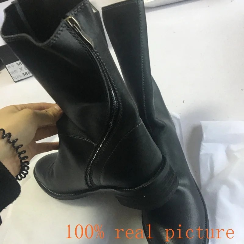 ORCHA LISA/дизайнерские ботинки из натуральной кожи женские демисезонные ботинки до середины икры из коровьей кожи; botines mujer; Большой размер 43; C564