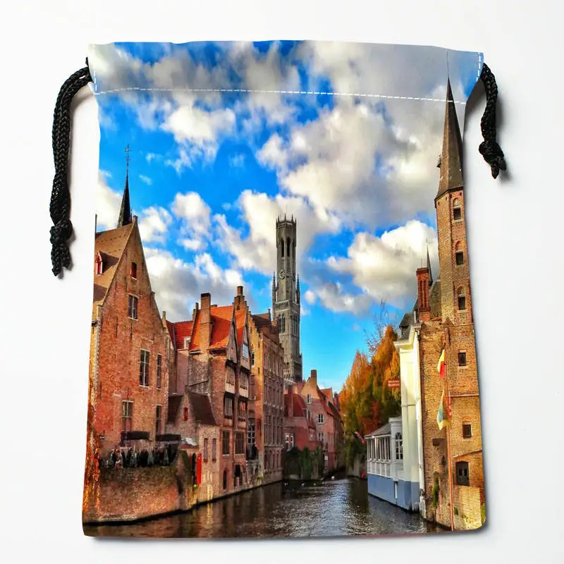 Custom Belgium printed Satin storage bag drawstring gift bags More Size storage custom your image 27x35cm