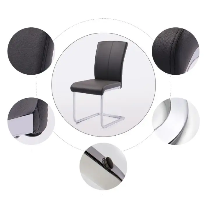 New Fashion European dining chair Stainless PU leather dining chair leisure back chair hotel furniture living room dining chair