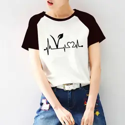 Vegan футболка Панк Harajuku футболка женская летняя рукав реглан принт футболка s