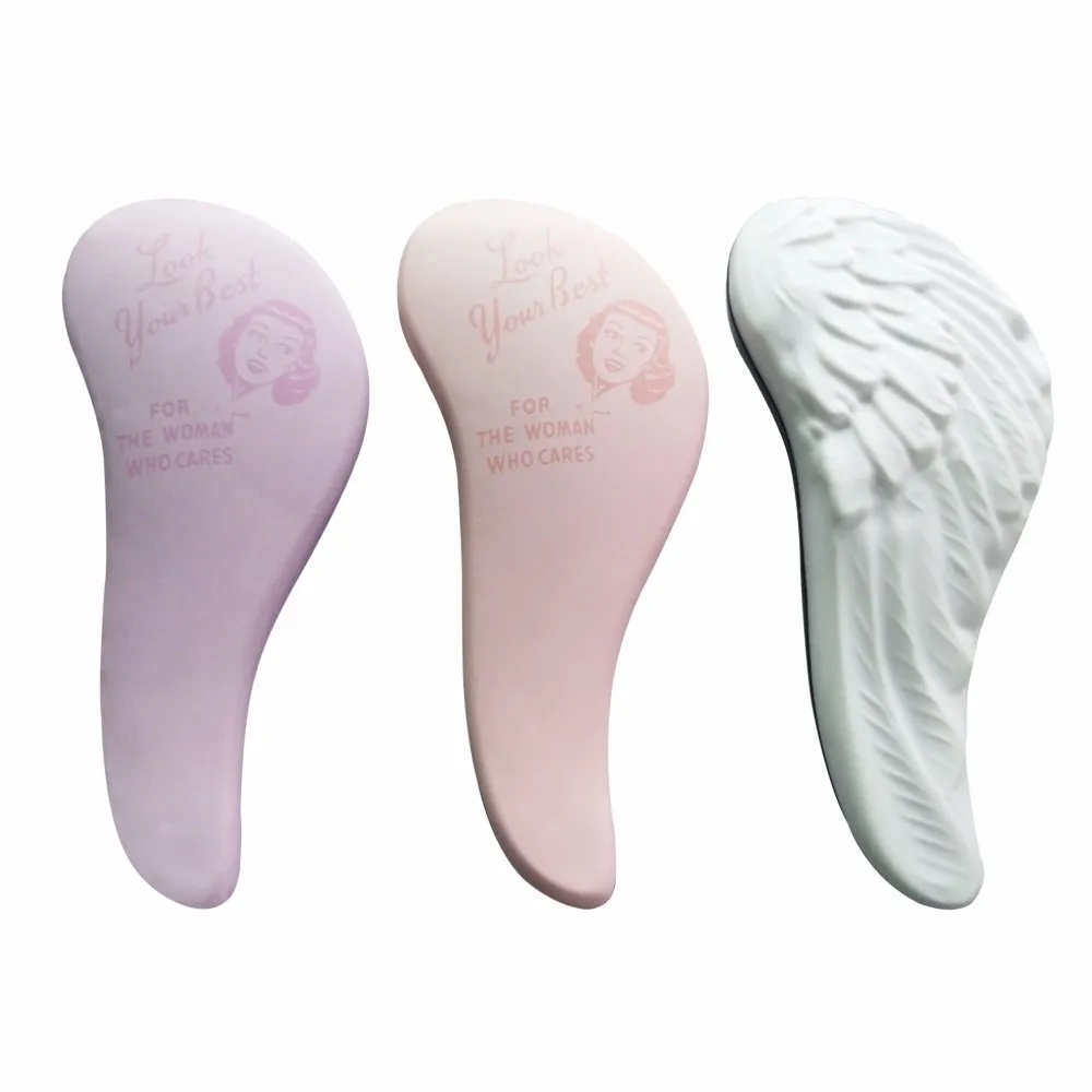 Comb Hair Brush Professional Hairbrush Anti static White Angel Wings