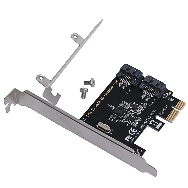 

PCIe PCI Express to SATA3.0 2-Port SATA III 6G Expansion Controller Card Adapter