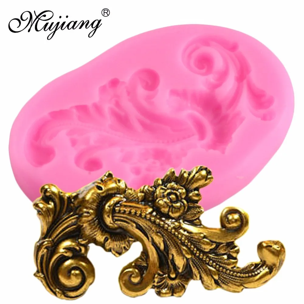 

Mujiang Baroque Scroll Relief Silicone Mold Cake Border Fondant Cake Decorating Tools DIY Cookie Candy Chocolate Gumpaste Molds