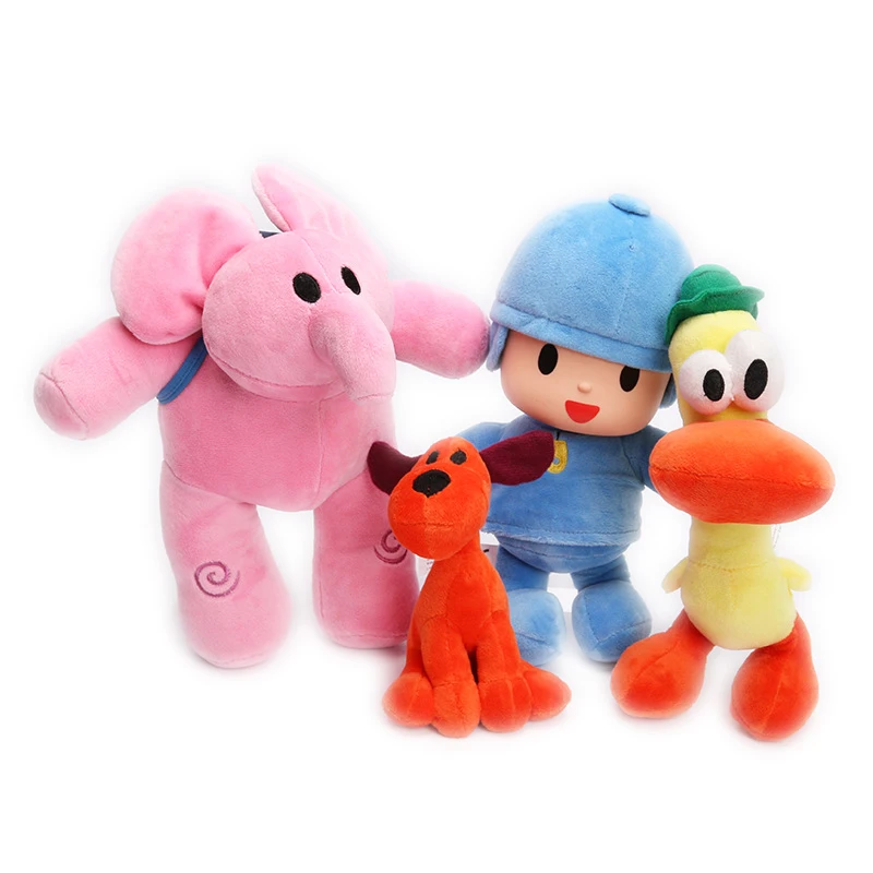 

4pcs/lot Newest High Quality Cute Cartoon Animals Little P Youyou, Elle, Bator plush toy doll stuffed toy doll Pocoyo Toy Pillow