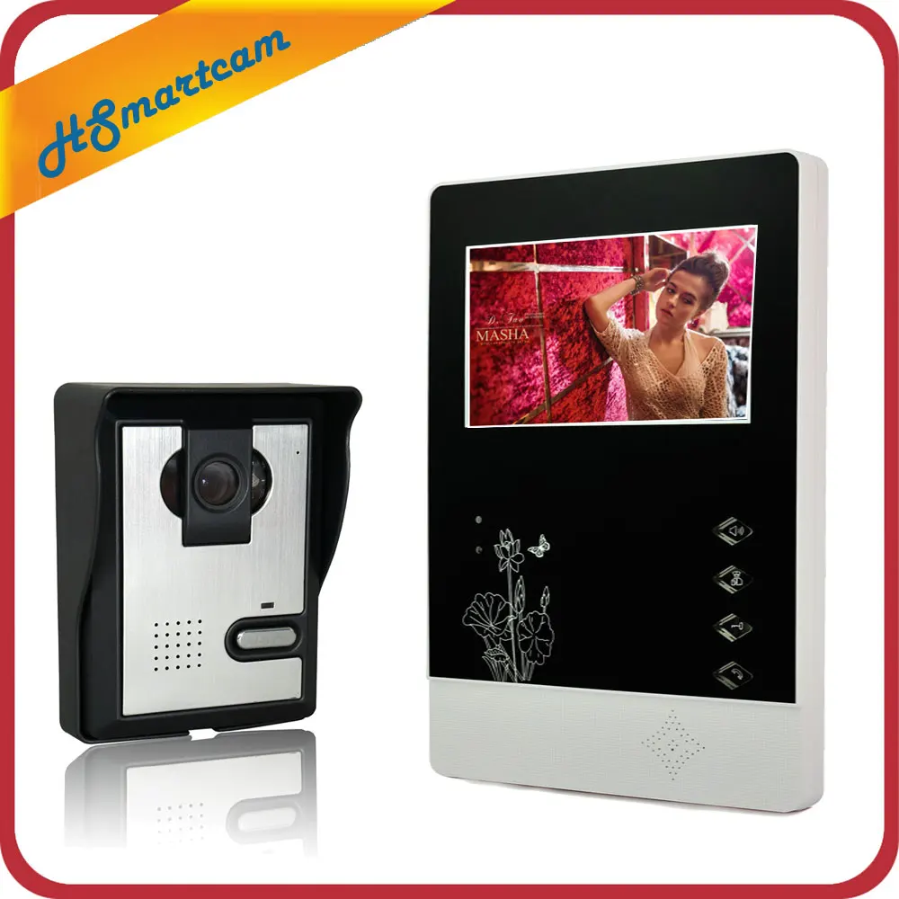 

4.3" Color Video Door Phone Video Door bell Intercom Monitor Kit IR Night Vision Waterproof Camera Doorbell for Apartment Home