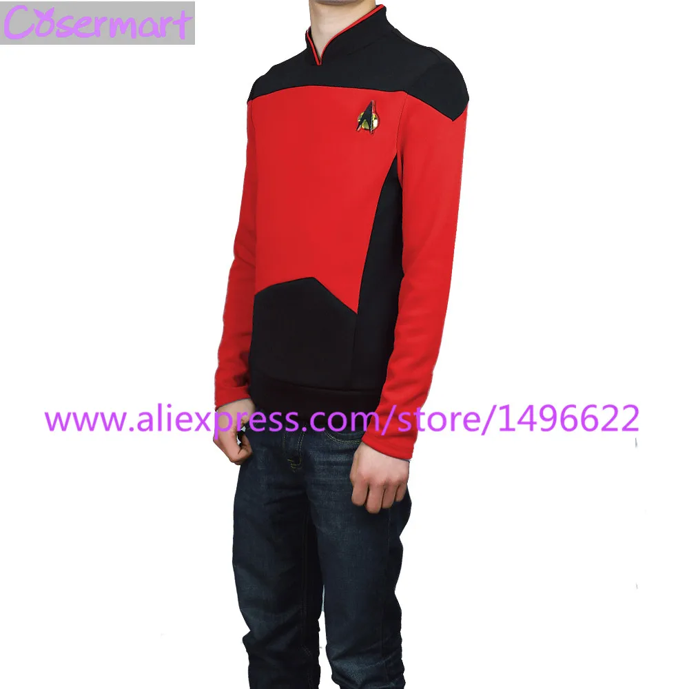 Star Trek TNG The Next Generation Red Yellow Blue Shirt Uniform Cosplay Costume For Men Coat Halloween Party (4)