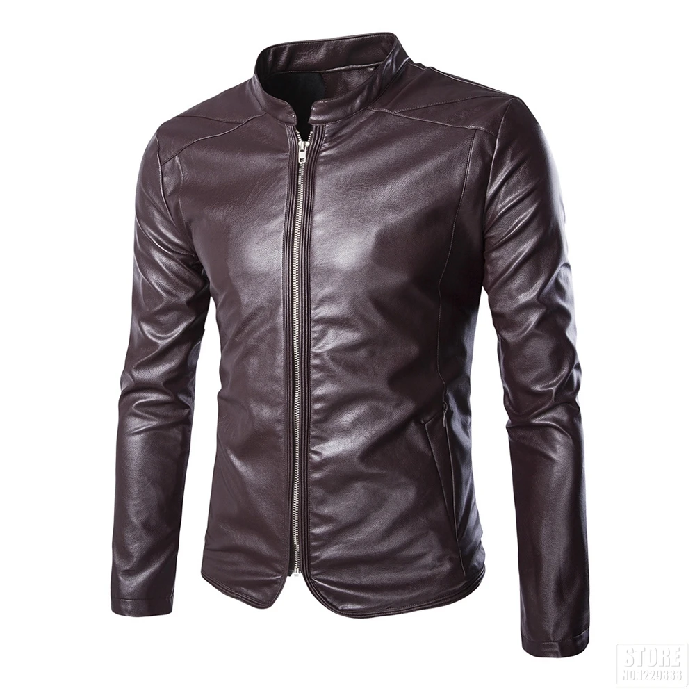 Мотоциклетная куртка, Мужская винтажная ретро куртка из искусственной кожи, Классическая ветрозащитная теплая мотоциклетная байкерская куртка, повседневная куртка