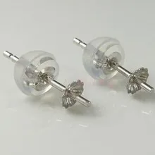 [Серьги Стад Настройки] заводская цена однотонные белые серьги Стад Настройки с 3.5 мм из бисера Кепки, продавец 2 пары/Лот