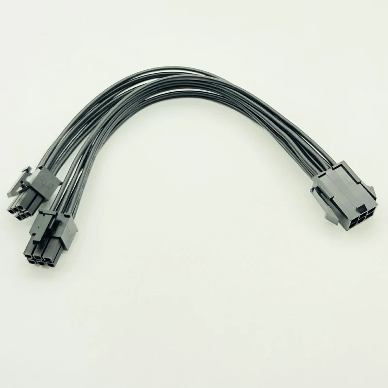 جديد بكيي 6pin إلى المزدوج 6pin كابل الطاقة كابل بأكمام PC PCI اكسبريس بطاقة فيديو بطاقة جرافيكس الطاقة كابل إمداد الطاقة 18AWG 20 سنتيمتر الأسود