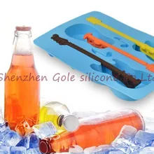 200 шт./лот силиконовые Гитары Shaped кубиков льда конфеты Mold Maker