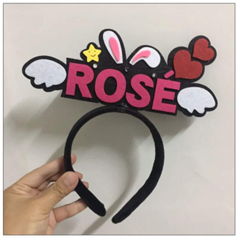 Подгонянная черная Розовая Повязка На Голову LISA Concert в том же стиле Дженни повязка на голову Корейская версия популярных ювелирных изделий - Цвет: 7