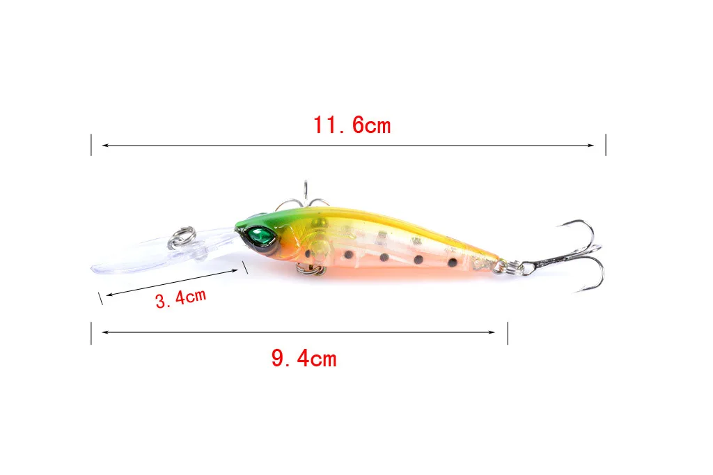 Рыбалка Плавающая мелкая приманка 9,4 см/6,2 г рыболовные аксессуары рыбалка воблеры на щуку 3d бионический глаз пластиковая рыболовная снасть искусственная приманка наружная Спортивная рыболовные снасти