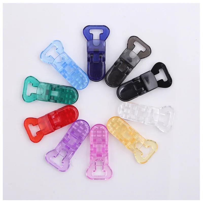 10pcs 10MM Clear Plastic T Clips,Mam Baby Dummy Clips Pacifier Soother