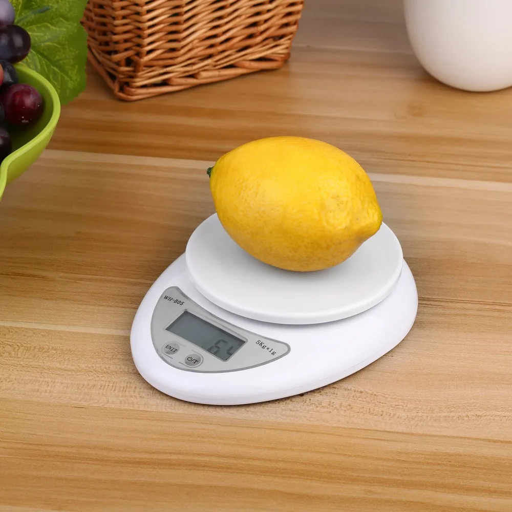 5 кг 5000 г/1 г цифровые весы кухонные пищевые диеты Почтовые весы Электронные карманные весы, взвешивание инструмент светодиодный электронный WH-B05