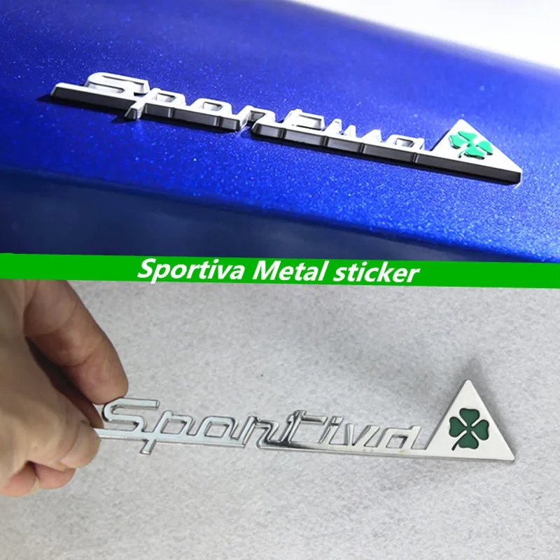 Metal 3D Alfa Romeo Sportiva Quatrefoil Logo Rear Emblem Car Badge Sticker