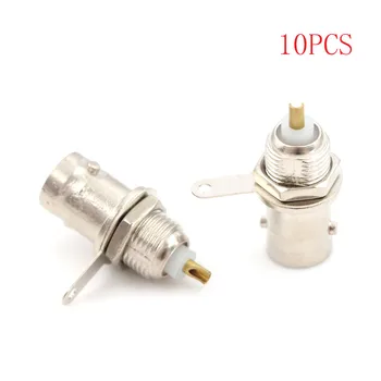 

10 Pcs BNC Female Nut Bulkhead Solder RF Connector Adapters Wholesale