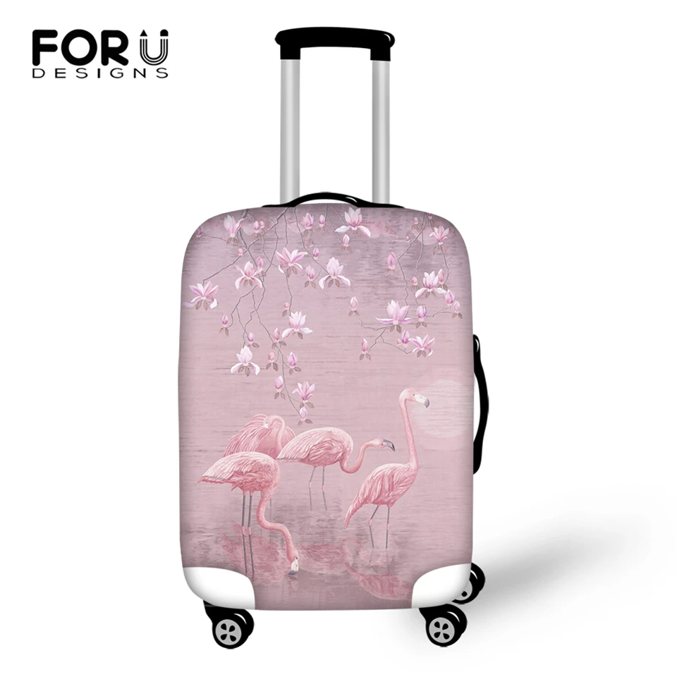 FORUDESIGNS Cartoon Luggage Cover Flower Flamingos Prints Pattern Travel Accessories Only Cover Fashion Design Suitcase Cover FORUDESIGNS Cartoon Luggage Cover Flower Flamingos Prints Pattern Travel Accessories Only Cover Fashion Design Suitcase Cover