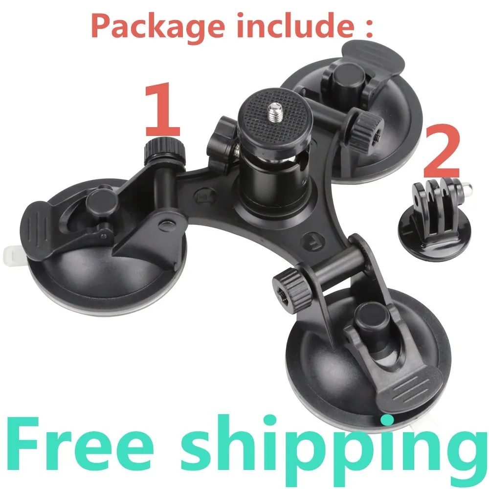 

Low Angle Go Pro Suction Cup Mount with Tripod Ball head Sucker for GoPro Hero8 7 6 5 4 3 Session SJCAM Yi 4K h9 Camera