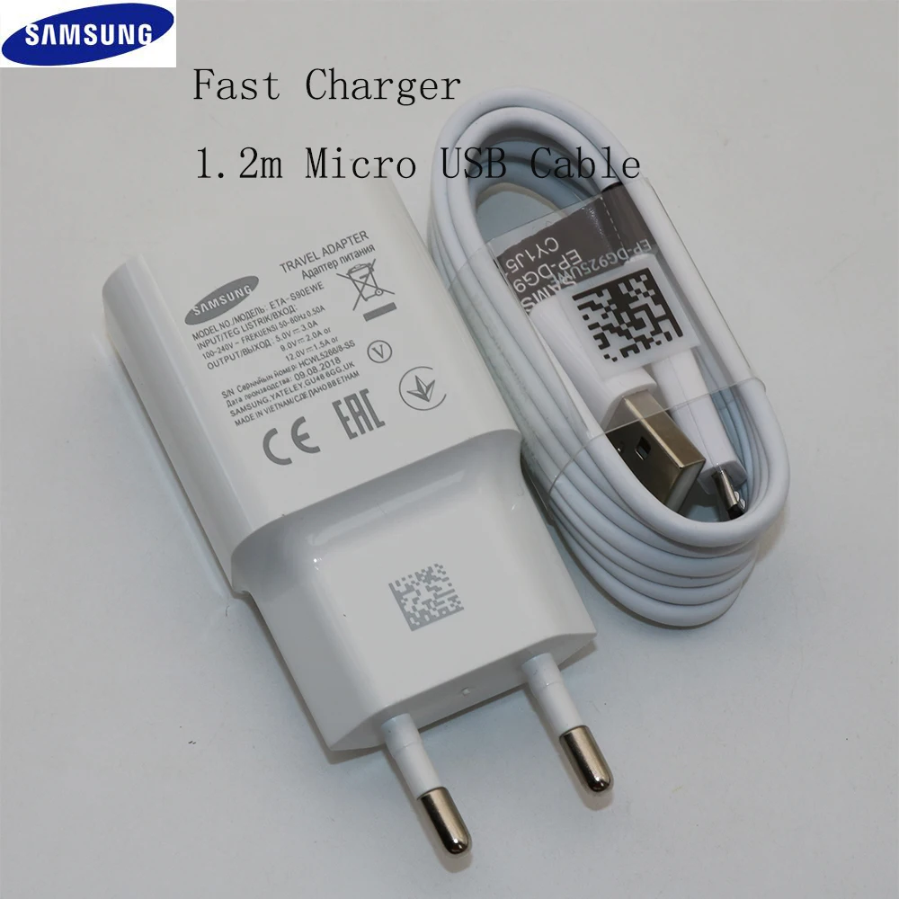 

Samsung Fast Charger Travel Wall Adapter Charge Micro USB Cable For Samsung Galaxy S6 S7 Edge J3 J5 J7 Note 4 5 A3 A5 A7 2016