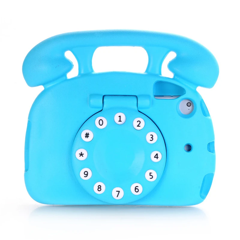 

Retro New Telephone Shape Silicone Tablet PC Cases with Kickstand Function For Apple iPad mini 1/2/3/4 Anti-Scratch Tablet Cases