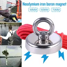 Супер сильный рыболовный магнит анти-падение подъемное кольцо неодимовый магнит с потайным отверстием окуляр 20 м веревка тяговая сила 110 кг