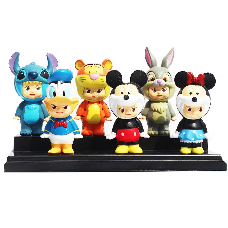 

Disney Micky Cute Cartoon Kids Toys Cartoon Mickey Minnie Donald Stitch Cupid Doll Anime Action Toy Figures PVC