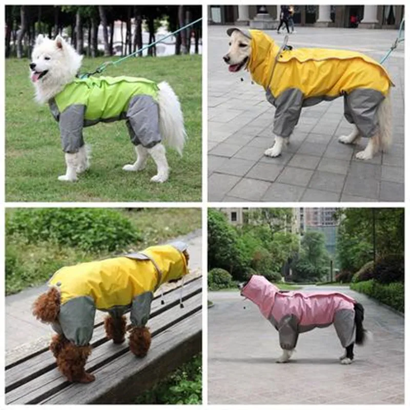 Kopen Waterdichte Hond Regenjas Mode Honden Regen Jas Regenkleding Jumpsuits Met Kap Voor Kleine Medium Grote Honden Regen Jas Kostuum