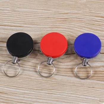 

Free Shipping Retractable Reels Half Metal Half Plastic Pull Badge Holder Key Chain Holder 10pcs Office School Supplies