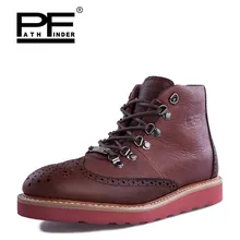 Pathfinder Fashion Cowhide Men Ankle Botas Original Brand Design Four Seasons Casual Martin Botas Desert Shoes