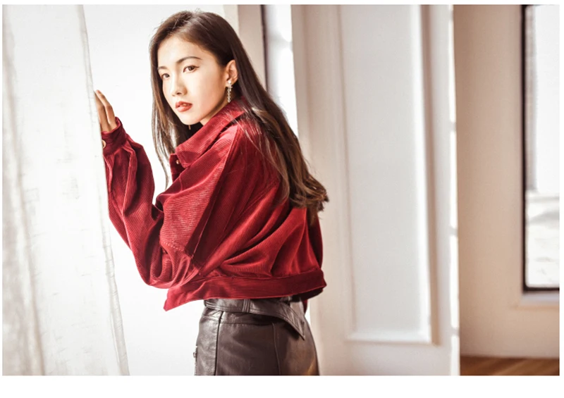 Scsech Corduroy Single Women Jackets Velvet Cotton Basic Jacket Coat Front Pockets Warm Coats Autumn Casual Jacket D8A11 (16)