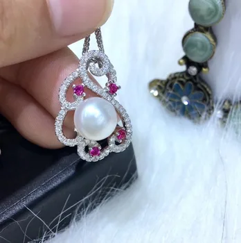 

S925 Silver Pendant Setting Mounting Pendant Findings and Component for Oyster Akoya Edison Pearls Corals Jade Stones Beads