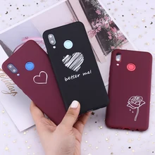 For Samsung S8 S9 S10 S10e Plus Note 8 9 10 A7 A8 Burgundy Heart Roses Tears Candy Silicone Phone Case Cover Capa Fundas Coque