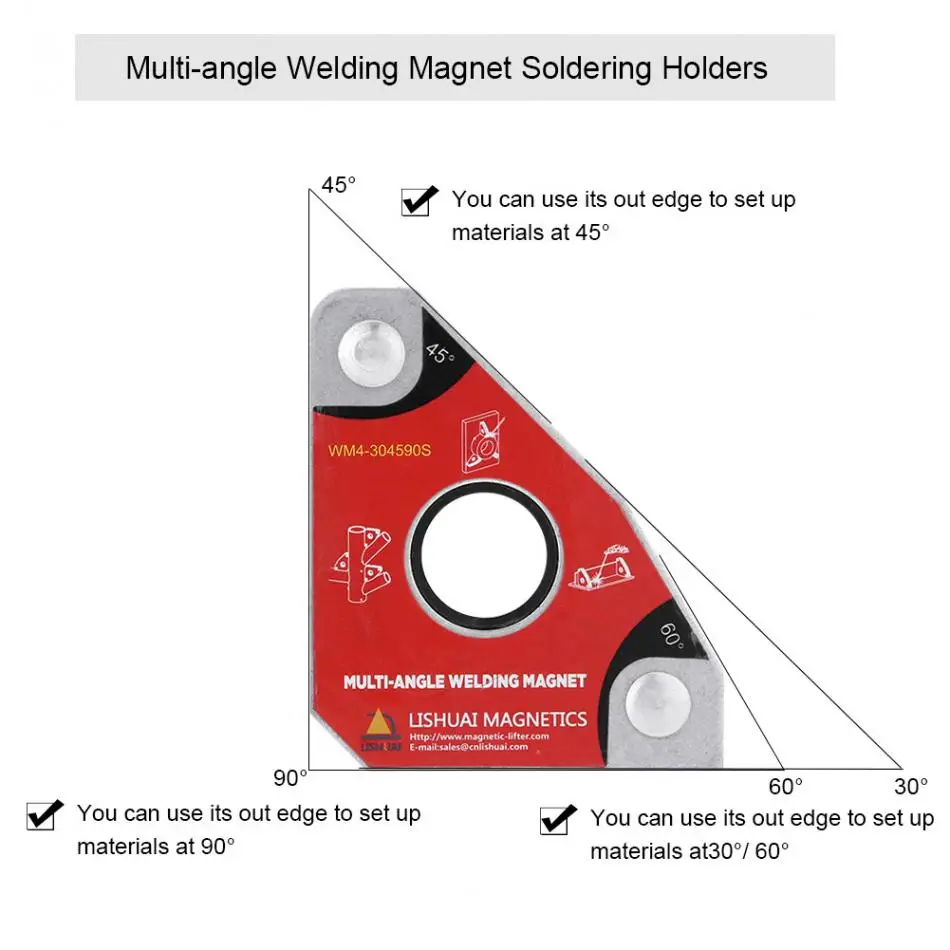 2 шт. под разными углами сварочный магнит держатель 30/60/45/90 градусов магнит Неодимовый магнитный зажим для электросварки Утюг всасывания WM4 Держатели