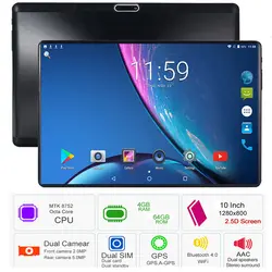 10 дюймов планшеты поддерживает YouTube Octa Core 4 Гб оперативная память 64 Встроенная 3g г FDD LTE телефонный звонок Android 8,0 gps Wi Fi 1280X800 ips Pad