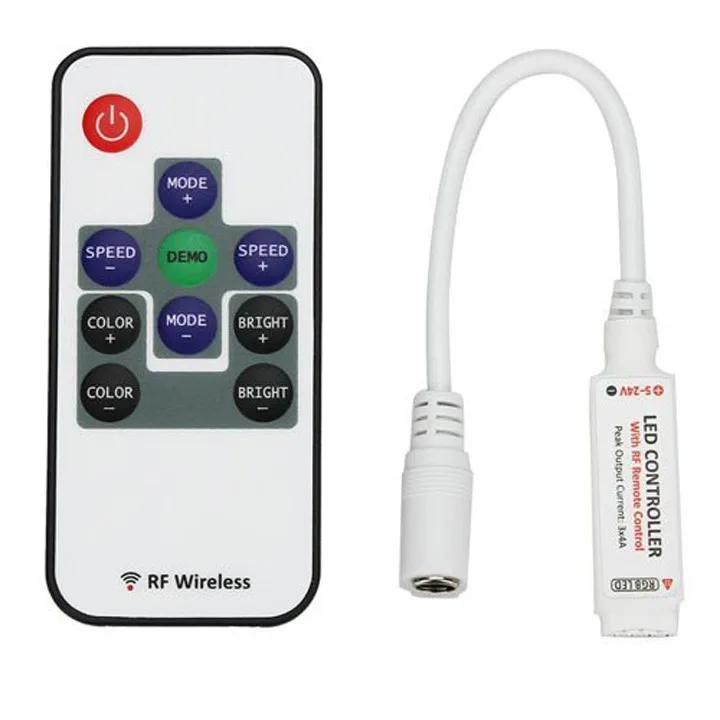 100 шт./лот DC5-24V 12A RF светодиодный контроллер rgb с беспроводным дистанционным