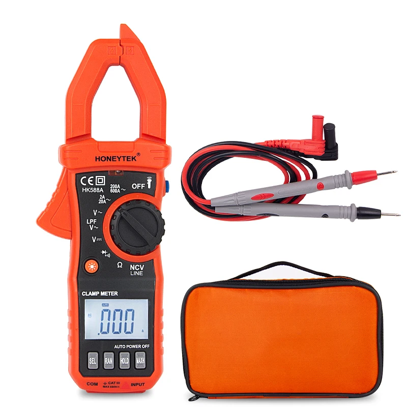 

Digital Amper Current Clamp Meter Multimeter Ammeter Pliers Measuring DC/AC 200mV ~ 600V AC 2A ~ 600A HK588A 200Ω ~ 20MΩ