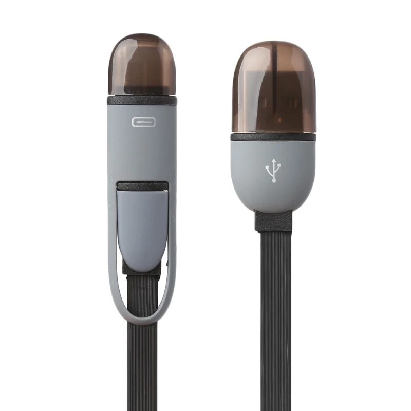 Уникальный 2 в 1 USB 3 Type C + Micro зарядка данных TPE плоский кабель для телефона