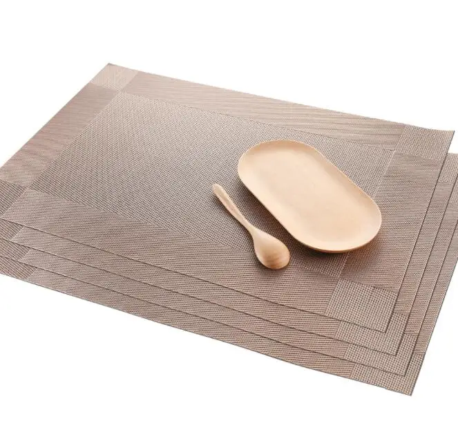 

1pc 45x30cm PVC Warp Weft Knitting Table Cover Heat Resistant Tableware Mats Dish Pads Table Decoration