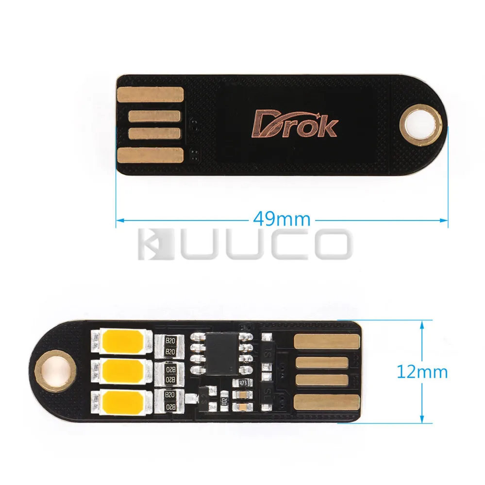 5 PCS/LOT Pocket Led Light USB Warm White Night Light Ultra-thin USB Energy-Saving Lamp for Power Bank Computer Laptop