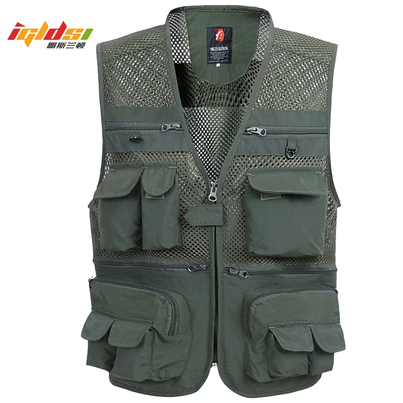 

Men's Summer Mesh Vest Spring Male Casual Thin Breathable Multi Pocket Waistcoat Men Baggy Vest With Many Pockets Plus Size 5XL