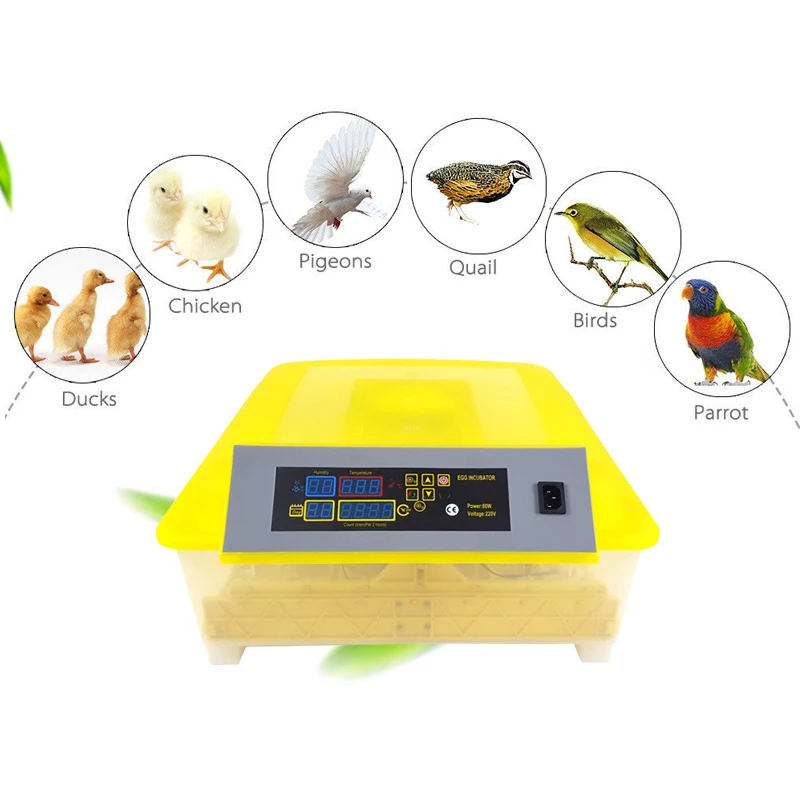 56 Egg Incubator Digital Fully Automatic Mini Egg Hatching Turning Machine