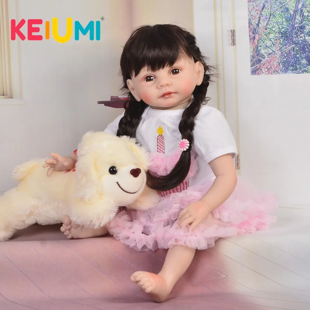 

Fashion 22'' Lovely Silicone Baby Dolls Simulation Newborn Baby Girls New Design Reborn Dolls Babies Brinquedo For Kids Playmate