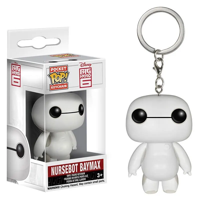 

Funko pop Cute Baymax Robot Big Hero Pocket Pop Keychain toy pvc Action Figure Collectible Model kids birthday gift toys