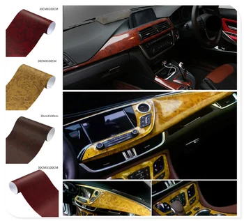 

Car interior film wood grain paper color bright surface console for BMW i8 Z4 X5 X4 X2 X3 M5 M2 X6 M6 640i 640d