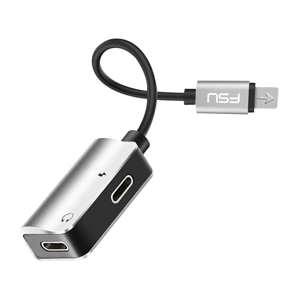 

2 in 1 USB C Audio Splitter Cable Charger Audio Earphone Jack Cable Adapter Converter For Apple iPhone X XS Max XR 6S 6 7 8 Plus