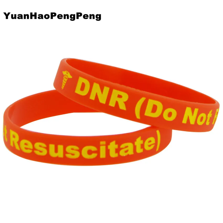 1 шт. DNR не реанимировать силиконовый браслет для взрослых Размер браслет с сигналом вызова медицинской помощи для аварийного украшение в классическом стиле