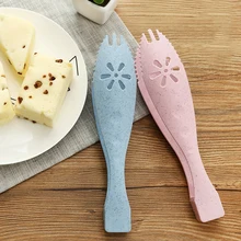 new hot wheat straw plastic kitchen Tongs BBQ Clip Salad Bread Serving Tongs Ice Food Cooking egg rice clip kitchen accessories