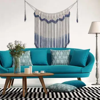 

Wall Hanging Tassel Tapestry Handmade Curtain Boho Macrame Creative For Home Room Background BDF99