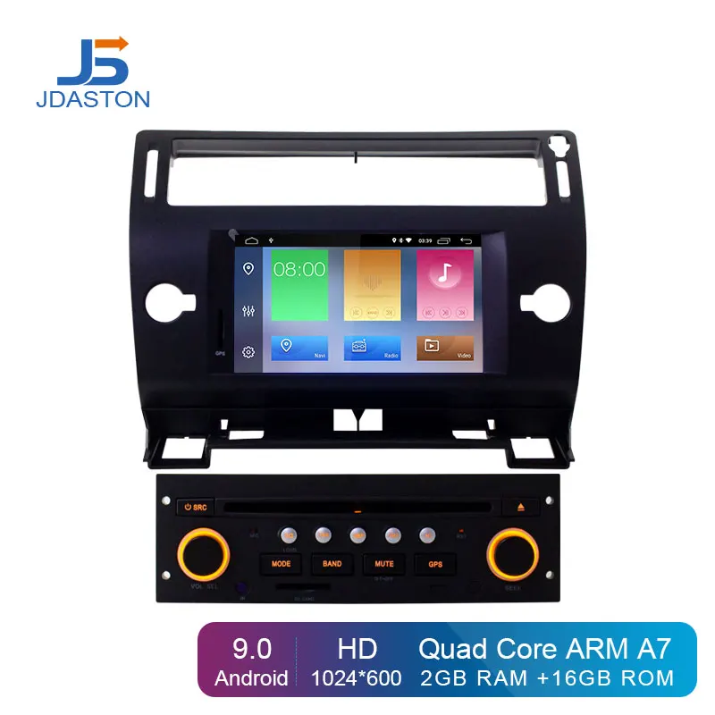

JDASTON Android 9.0 Car DVD Player For Citroen C4 Quatre Triumph GPS Navigation Audio Wifi Multimedia Stereo 1 Din Car Radio